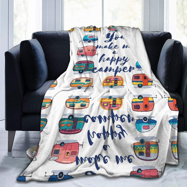 You Make Me A Happy Camper Blanket Oversized Ultra Soft Micro Fleece Blanket Microfiber Throw Sofa Blanket