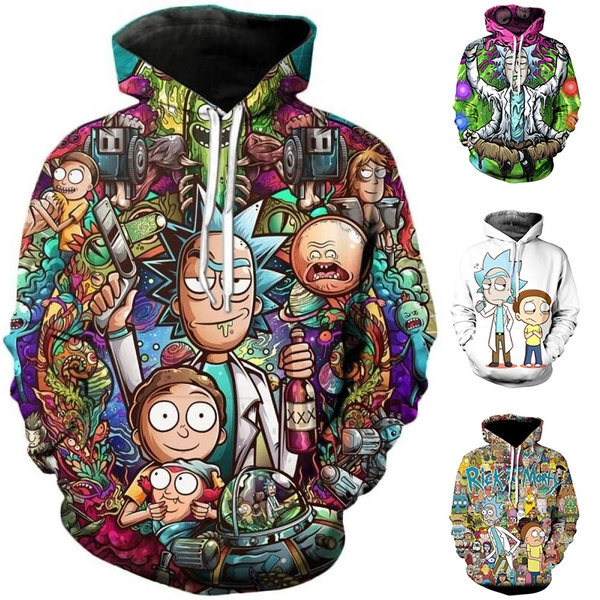 rick and morty 3d hoodie