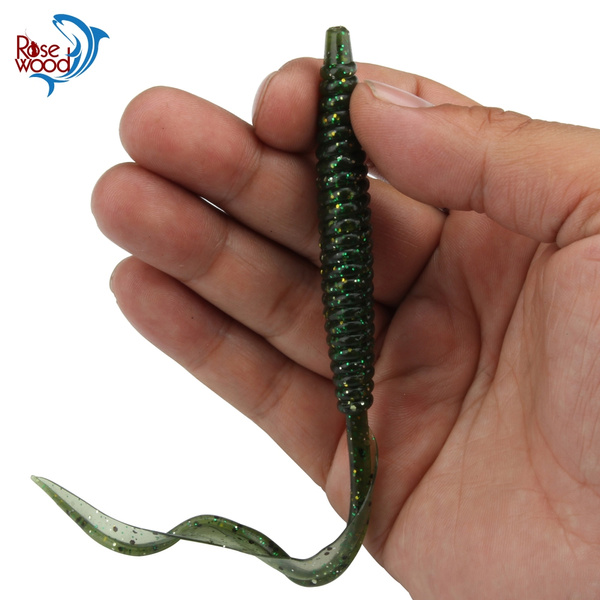 Curl Long Tail Soft Worm Bait Wobbler Bass Fishing Lure Silicone Soft Lure  Grubs Tailed Fishing Worm Bait Fishing Tackle 5pcs/Lot
