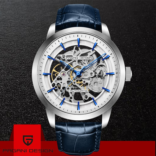 PAGANI DESIGN Brand Fashion Leather Gold Watch Men Automatic