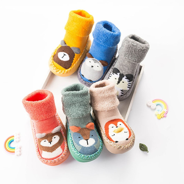 Newborn Kids Baby Girls Boys Anti-Slip Warm Socks Slipper Shoes