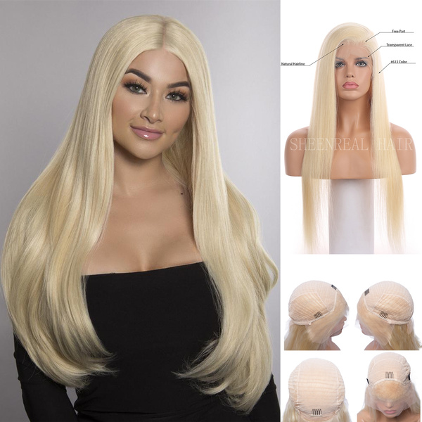 Blonde Color Human Hair Full Lace Wigs With Baby Hair Glueless Wig