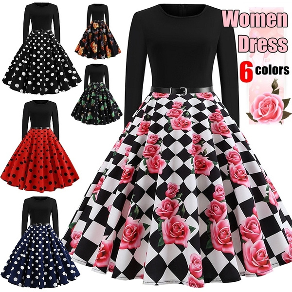 polka dot dress 1950s style