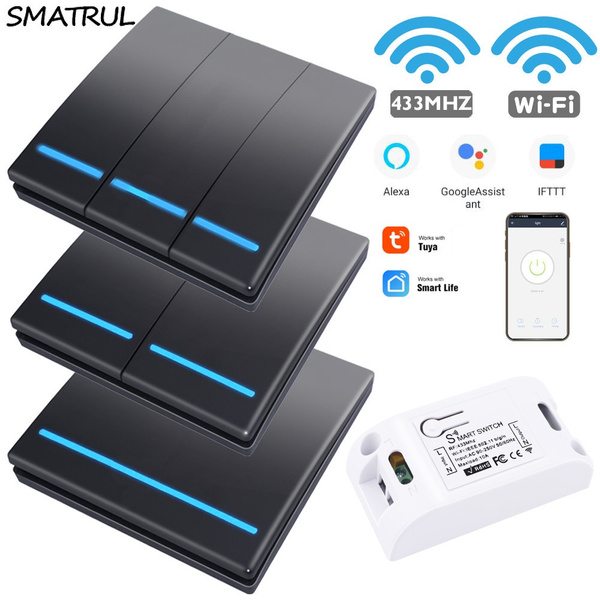 1 2 3 Gang 433mhz Smart Push Wireless Switch Light Rf Remote Control 110v 220v Receiver Wall Panel On Ceiling Lamp Wish 1 2 3 Gang 433mhz Smart Push Wireless, Wireless Ceiling Wall Light With Remote Control Switch