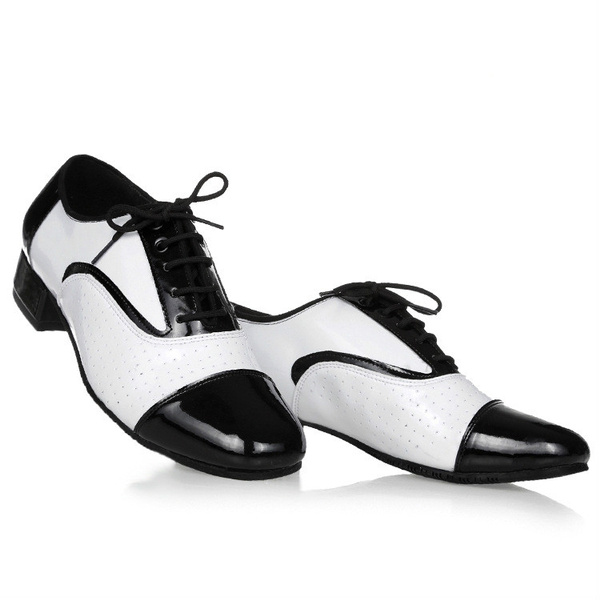 Men Ballroom Dance Shoes Leather Latin Waltz Tango Low Heel