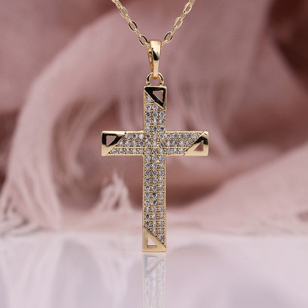 Gold Cross Pendant w Flowers - 100% Authentic Jewelry – Saracino Custom  Jewelry
