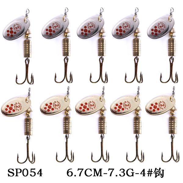 10pcs Artificial Gold / Silver Spoon Lure Metal Spinner Fishing Lures Pesca  Fishing Tackle Spinner Bait