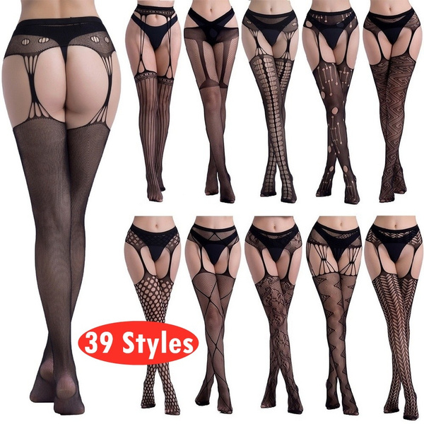 Womem's Sexy Black Fishnet Tights Plus Size Net Pantyhose Stockings