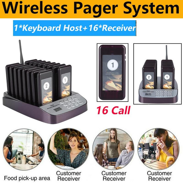 Restaurant Wireless Call Number Paging Queuing System Transmitter+Receiver Host 