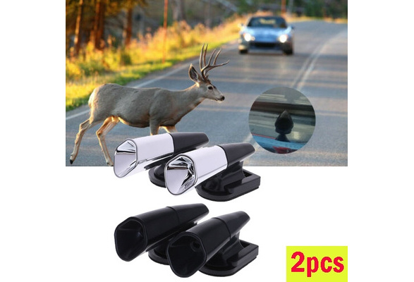 2Pcs Automotive Silver/Black Animal Deer Car Animal Deer Warning Whistles  Auto Safety Alert Device WFX