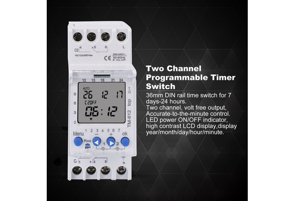 SINOTIMER 220V TM612 Digital Two Channel 7Days 24Hrs Programmable Timer Switch T 