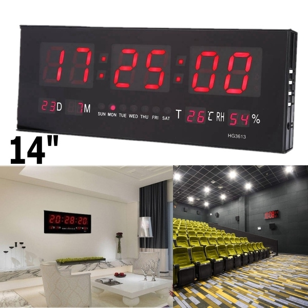 100 240v 14 Inch Large Digital Led Alarm Calendar Clock Date Temperature Jumbo Display Wall Mount Wish - Large Digital Clock Wall Mounted 100 240v 14 Inch Large Digital Led Alarm Calendar Clock Date Temperature Jumbo Display Wall Mount Wish - Large Digital Clock Wall Mounted