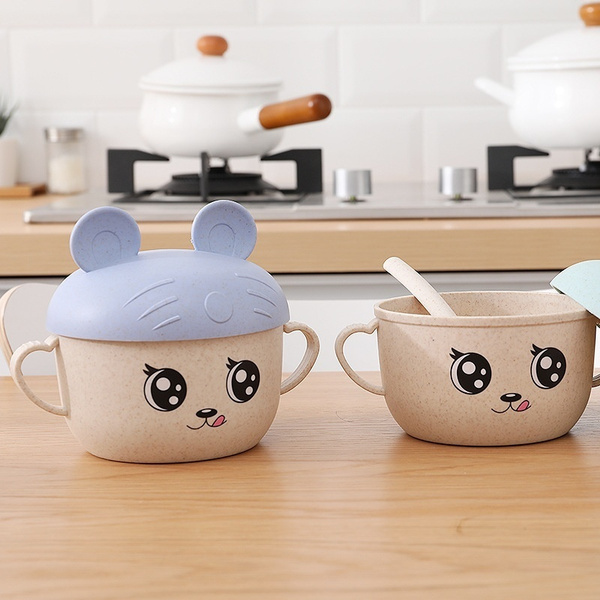 High quality home decoration cute colorful double ear ceramic soup