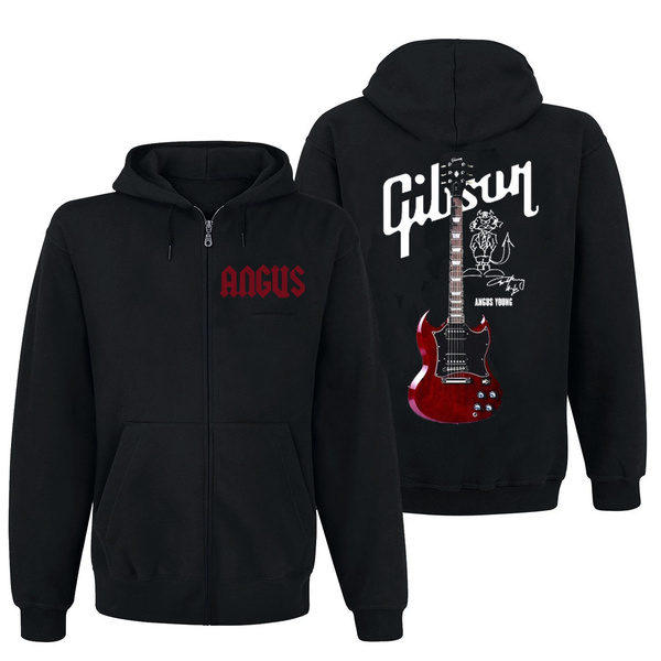 Gibson Les Paul Sg Angus Young Guitar Men's Hooded zip jacket | Wish