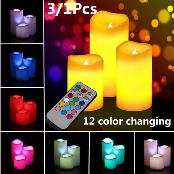 3 Piezas Velas Parpadeantes Sin Llama A Control Remoto 3 Piezas Velas Parpadeantes Sin Llama A Control Remoto