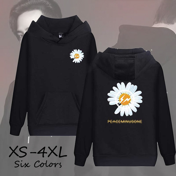 Cotton Hoodies Peaceminusone Daisy Printed Hoodie GD Peaceminusone  Sweatshirts Daisy Logo Print Pullovers Street Wear