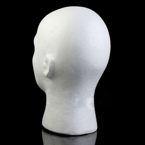 Male Mannequin White Styrofoam Head by foam head