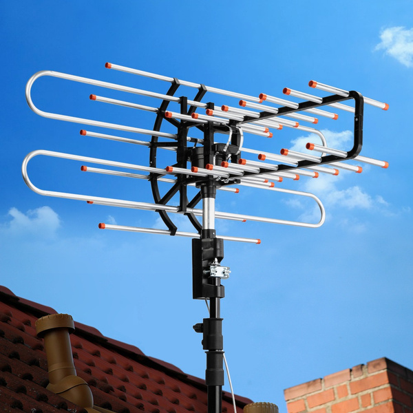 Outdoor Amplified HDTV Digital TV Antenna Long Range HDTV VHF/UHF Wish
