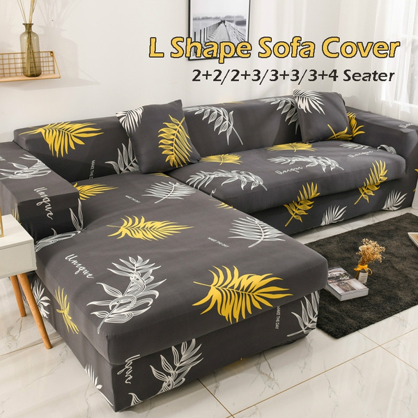 Slipcovers 2 4seater L Shape Elastic Couch Cover Stretch Fabric Corner Sofa Sectional Home Garden Slipcovers 2 4seater L Shape Elastic, Kidney Shaped Sofa Covers