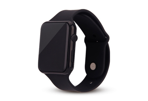 Square mirror face discount silicone band digital watch