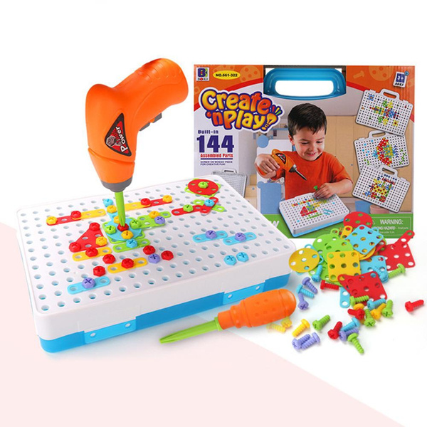 Children Kids Drill Puzzle Educational Toys SetScrew Group Tool Kits Jigsaw Gift 