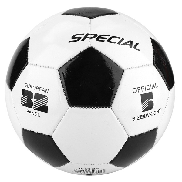 Size 5 Black White Football Soccer Balls Student Team Training Children Match 