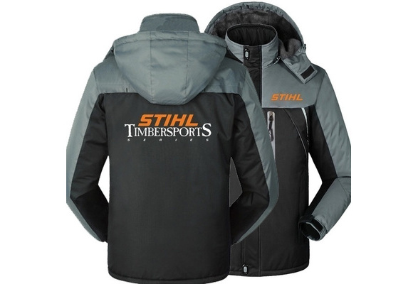 Stihl Timbersport Logo Windbreaker Outdoor Autumn Winter Fleece Thick Warm  Jackets Men Plus Size Hooded Car Clothes