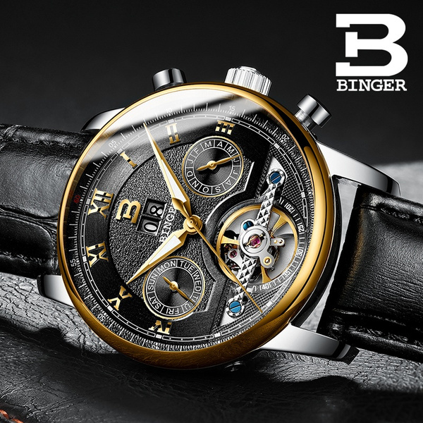 Binger sales skeleton watch