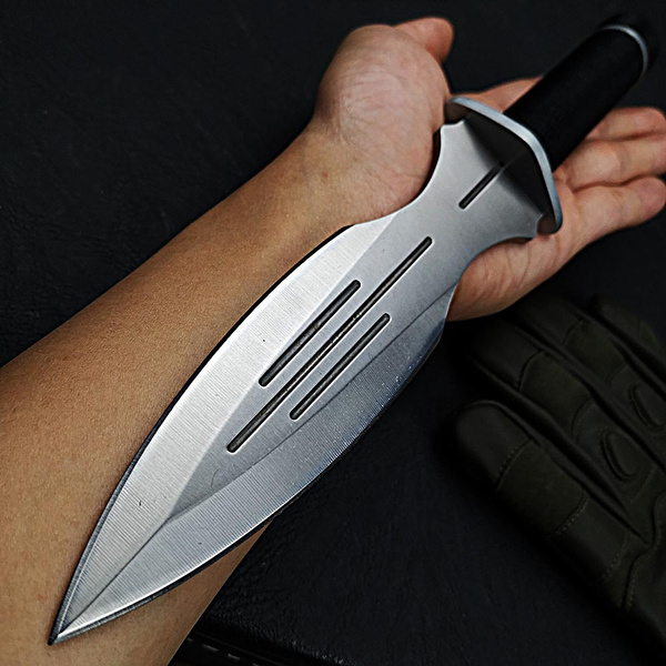 Tactical Double Edge Fixed Blade Military Utility Special Knife Rambo Field Survival Multifunctional Dagger With Sheath With Compass Wish