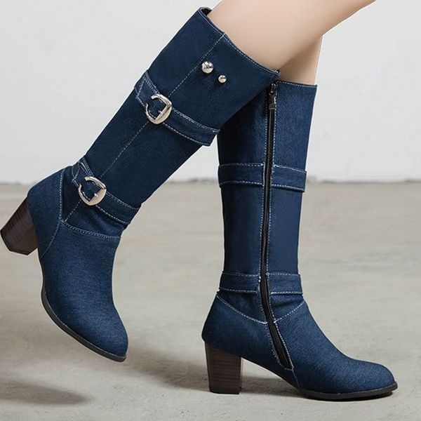 denim boots for women