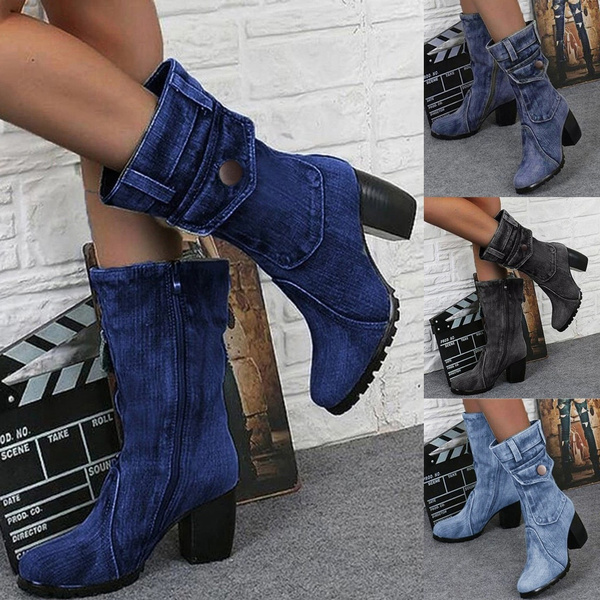 denim boots womens