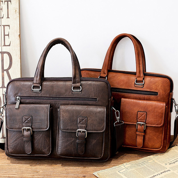 Men Business Leather Handbag Briefcase Shoulder Messenger Bag Laptop Satchel New