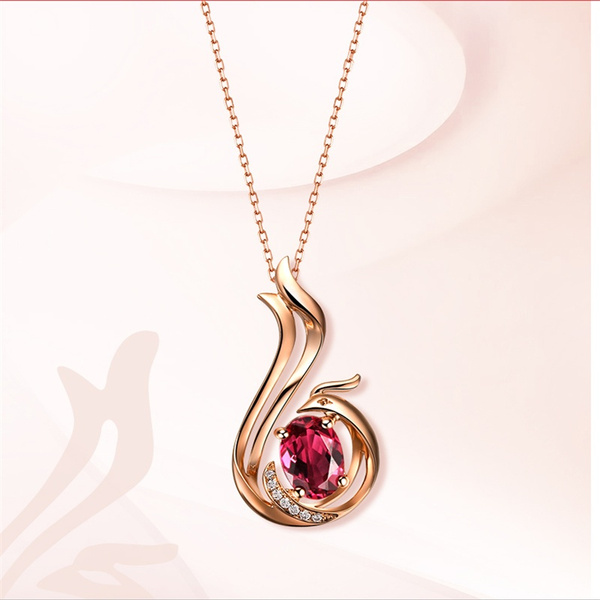 New fashion 18K Rose Gold Phoenix Ruby 