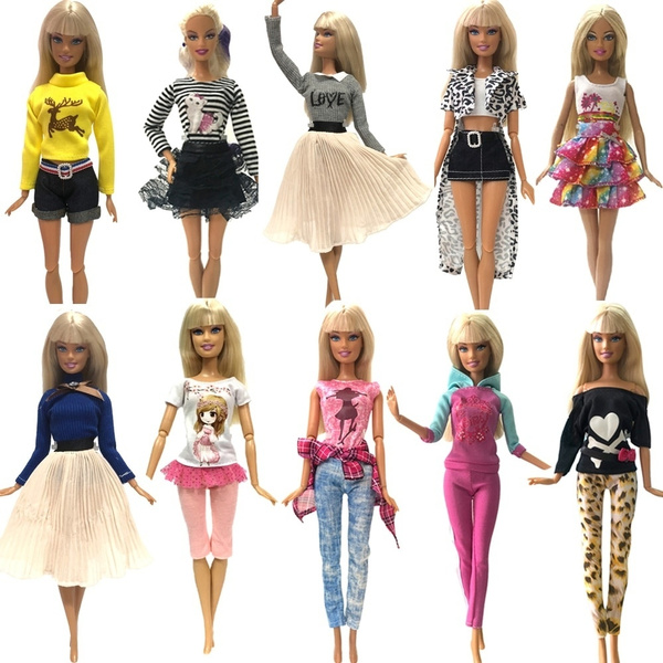 Roupas Barbie Doll para House Baby, Moda Dress Up Toys, Vestido Street  Shooting, Terno de calça