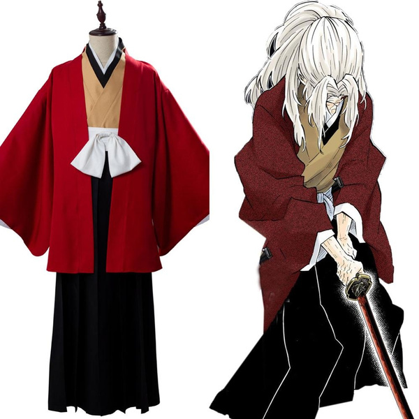 Demon Slayer Kimetsu no Yaiba Tsugikuni Yoriichi Costume Coats Red Suit Full Set 