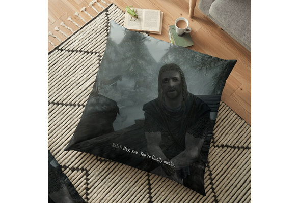 Skyrim Hey You You Re Finally Awake Print Pillow Cover Sofa Cushion Cover Living Room Bedroom Decor Polyester Pillow Case Wish