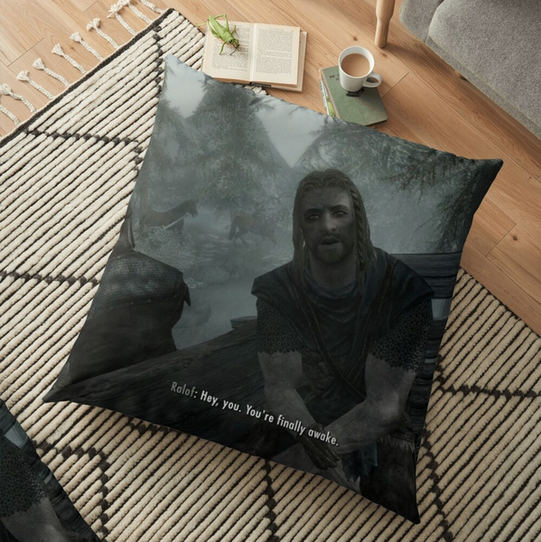 Skyrim Hey You You Re Finally Awake Print Pillow Cover Sofa Cushion Cover Living Room Bedroom Decor Polyester Pillow Case Wish