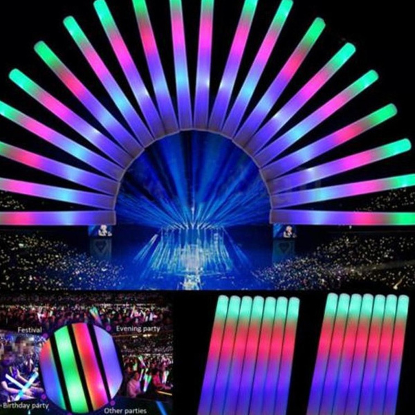 30pcs Multicolor LED Foam Glow Stick Fluorescent Light Sticks for Concert Party