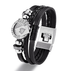 Charm Bracelet, Jewelry, multilayerbraidedbracelet, leather