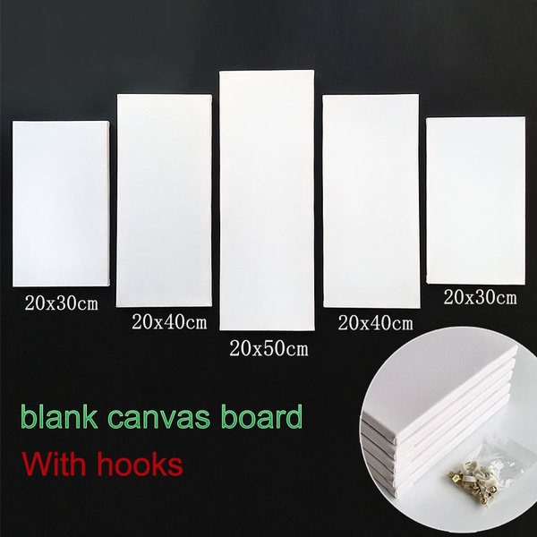 Factory Direct Sales 5 Panel White Blank Canvas Board Stretched Canvas Art  Wooden Board Frame for Primed Oil Painting Acrylic Paint Artist Painter  Gallery
