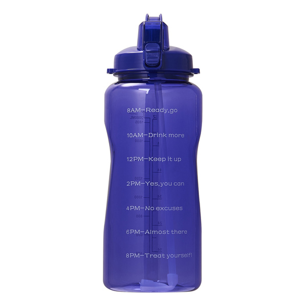 Motivational Water Bottle 2.2L/64oz Half Gallon Jug with Straw and Time Marker 