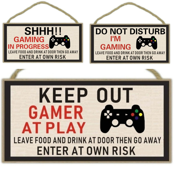 Gaming Do Not Disturb Shhh Bedroom Board Home Decor Gamer Wooden Sign Hanging Door Gifts Christmas Birthday Gift For Son Brother Boyfriend Husband Wish - personalised wooden hanging sign your name playing on roblox do not disturb