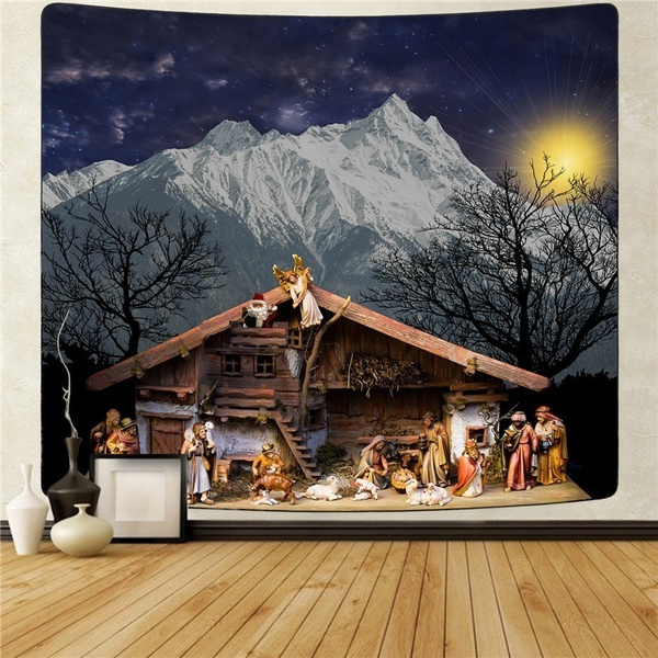 Jesus Nativity Christmas Tapestry Wall Tapestry Christian Tapestry