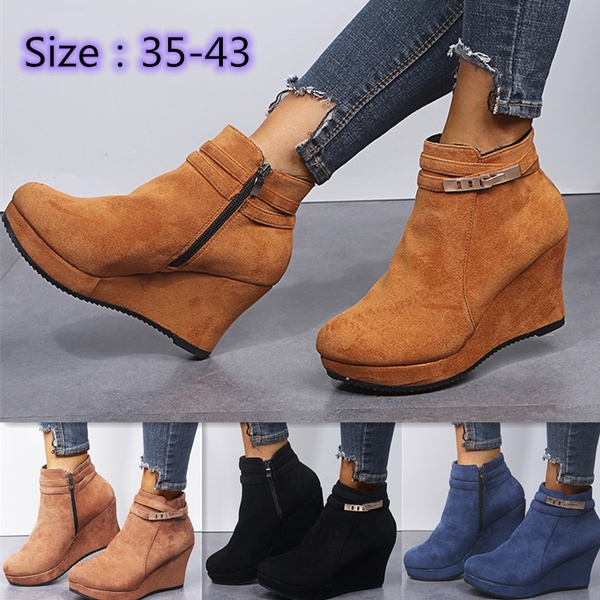 plus size wedge boots