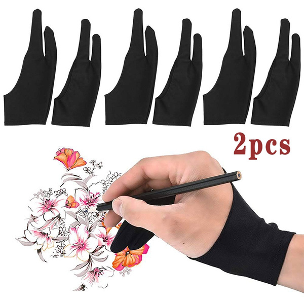 2 Pcs Artist Glove for Drawing Tablet Right and Left Hand Glove  Anti-Fouling Drawing Pen Graphic Tablet Pad