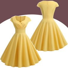 Swing dress, Fashion, pleated dress, Sleeve
