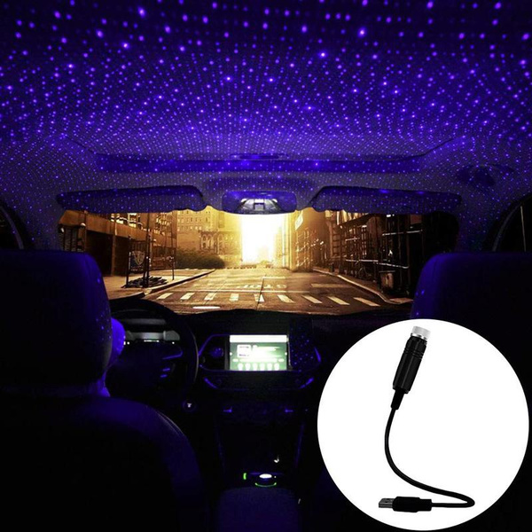 USB Car Atmosphere Lamp Interior Ambient Star Light Projector Sky Starry LE J9Q7 