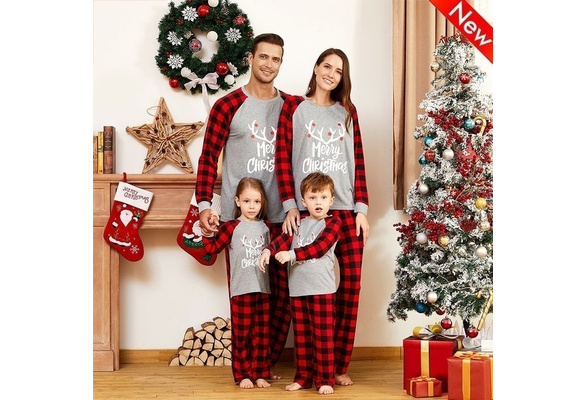 Thadensama New Family Christmas Pajama Family Matching Clothes Matching New Year Fashion Parent-Child Suit Baby 4XL