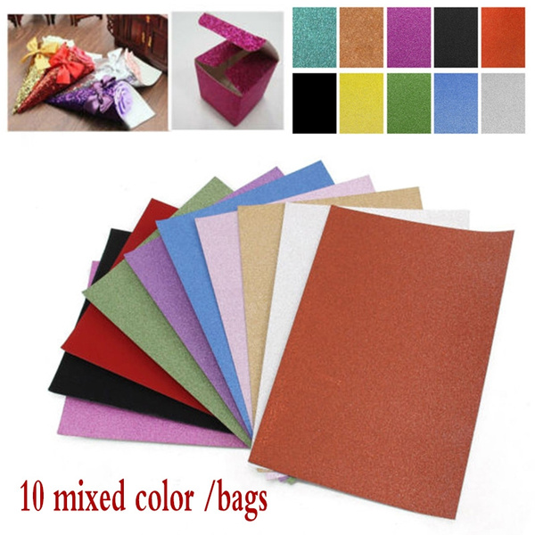 10 Sheets Glitter Card A4 250gsm 11 Colours Premium Card Mix & Match 