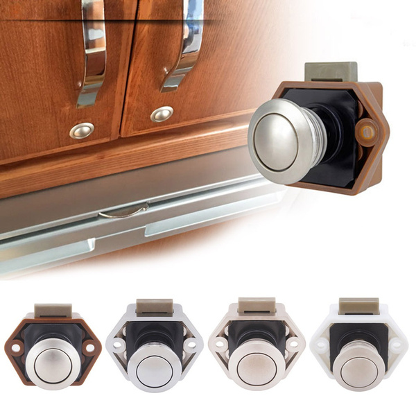 Camper Car Push Lock Caravan Cabinet Drawer Latch Button Locks for Furniture Hardware Tool,Brown High Quality